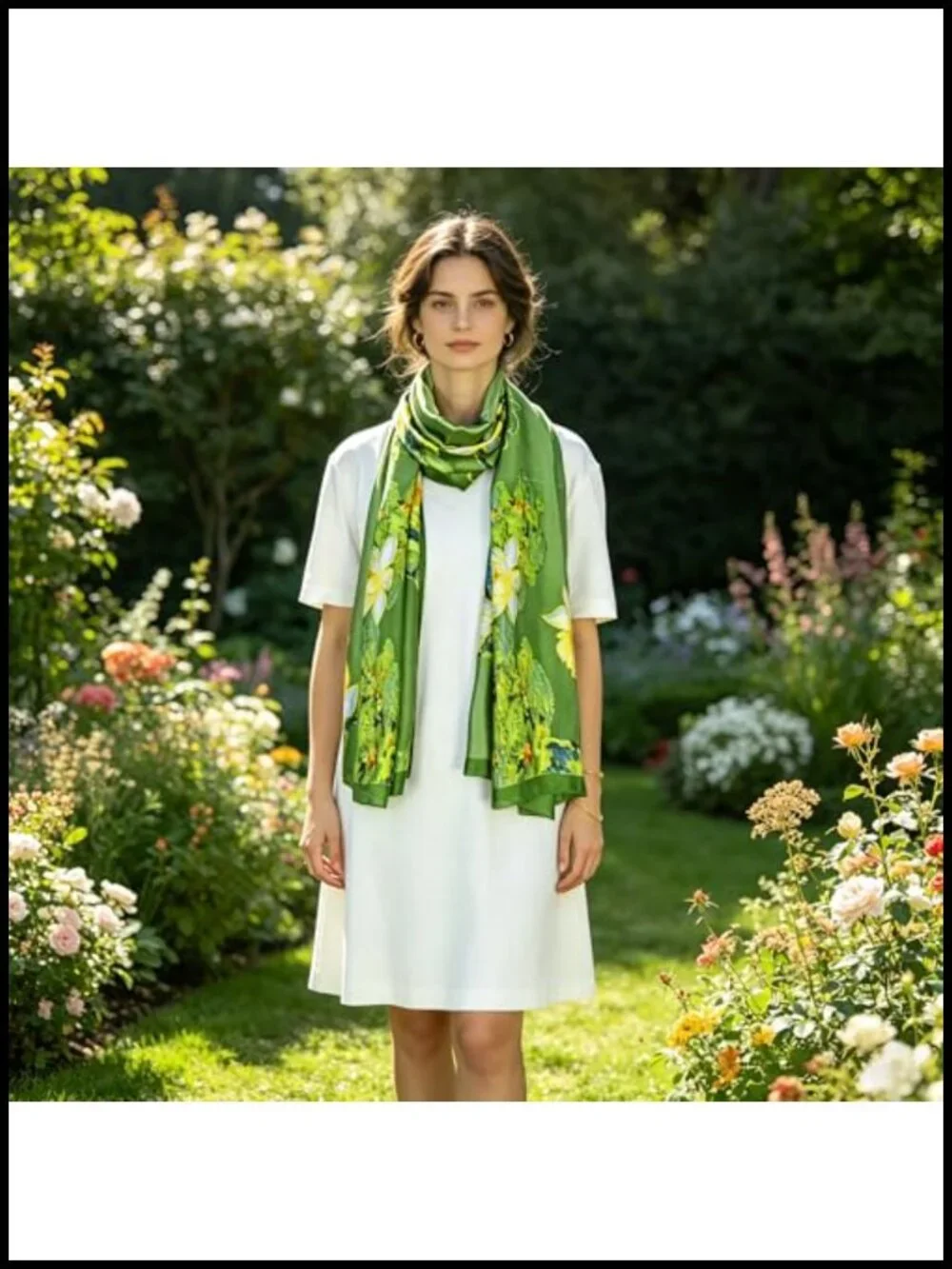 Large Silky Fashion Scarf Lightweight Wrap Shawl Sun Protection